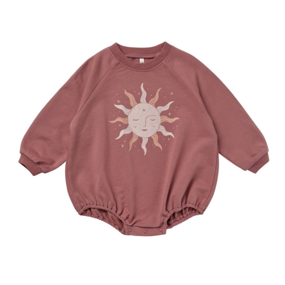 Rylee + Cru CREW NECK BUBBLE ROMPER || SUN